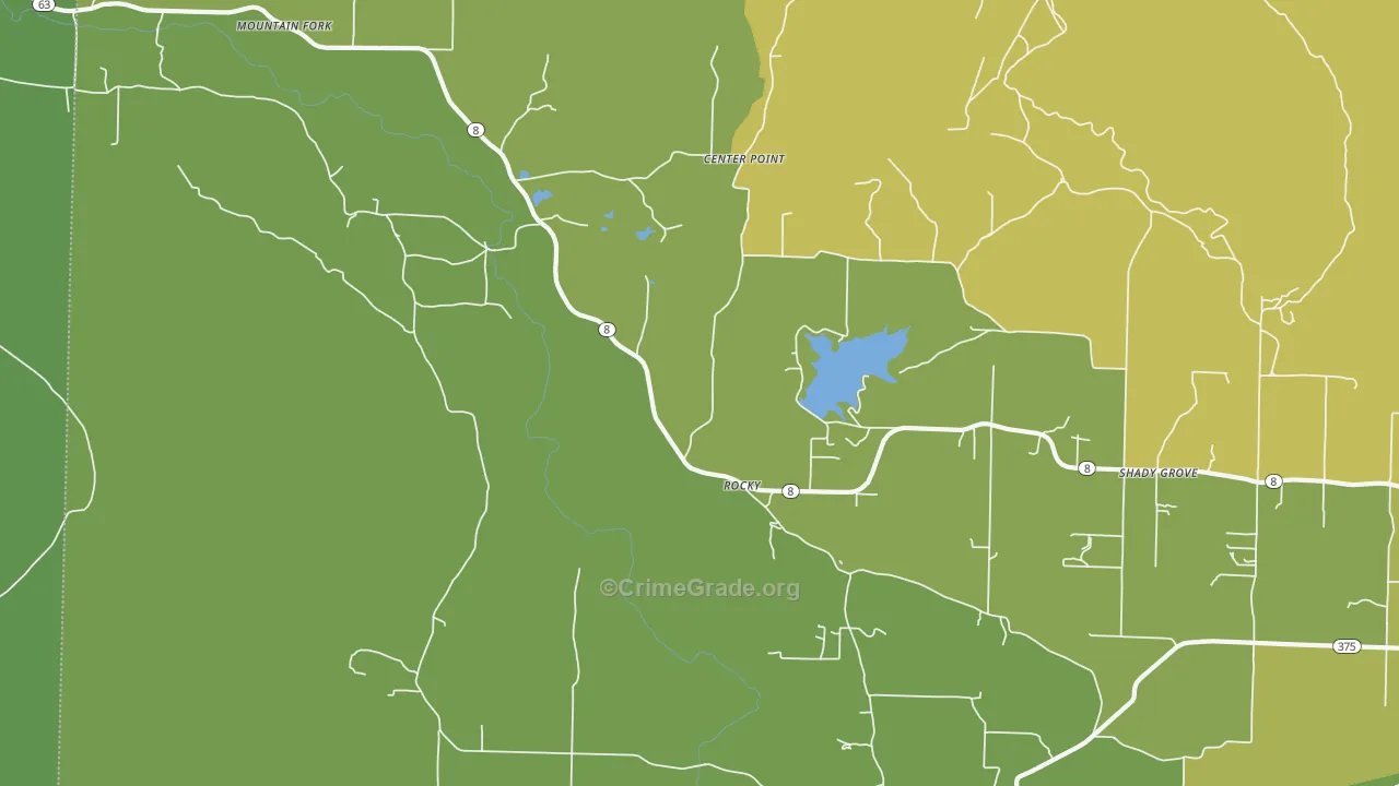 Rocky, AR Map of Vandalism Rates