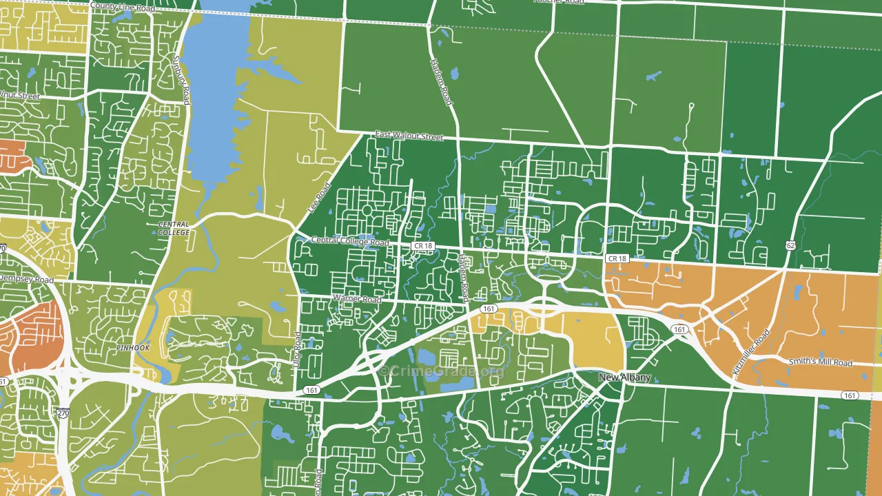 Rocky-Fork Blacklick Accord, Westerville, OH Map of Vandalism Rates