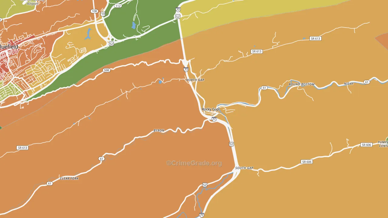 Rocky Gap, VA Map of Vandalism Rates