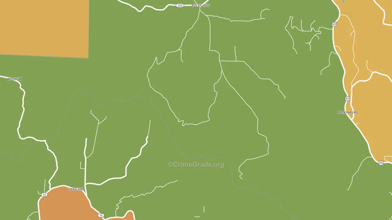 Rocky Hill, AR Map of Vandalism Rates