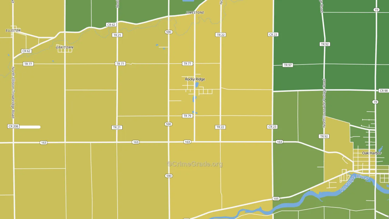 Rocky Ridge, OH Map of Vandalism Rates