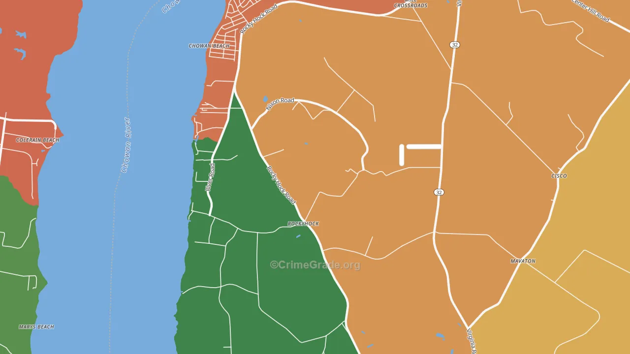 Rockyhock, NC Map of Vandalism Rates