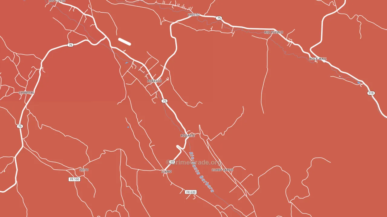 Rodarte, NM Map of Vandalism Rates