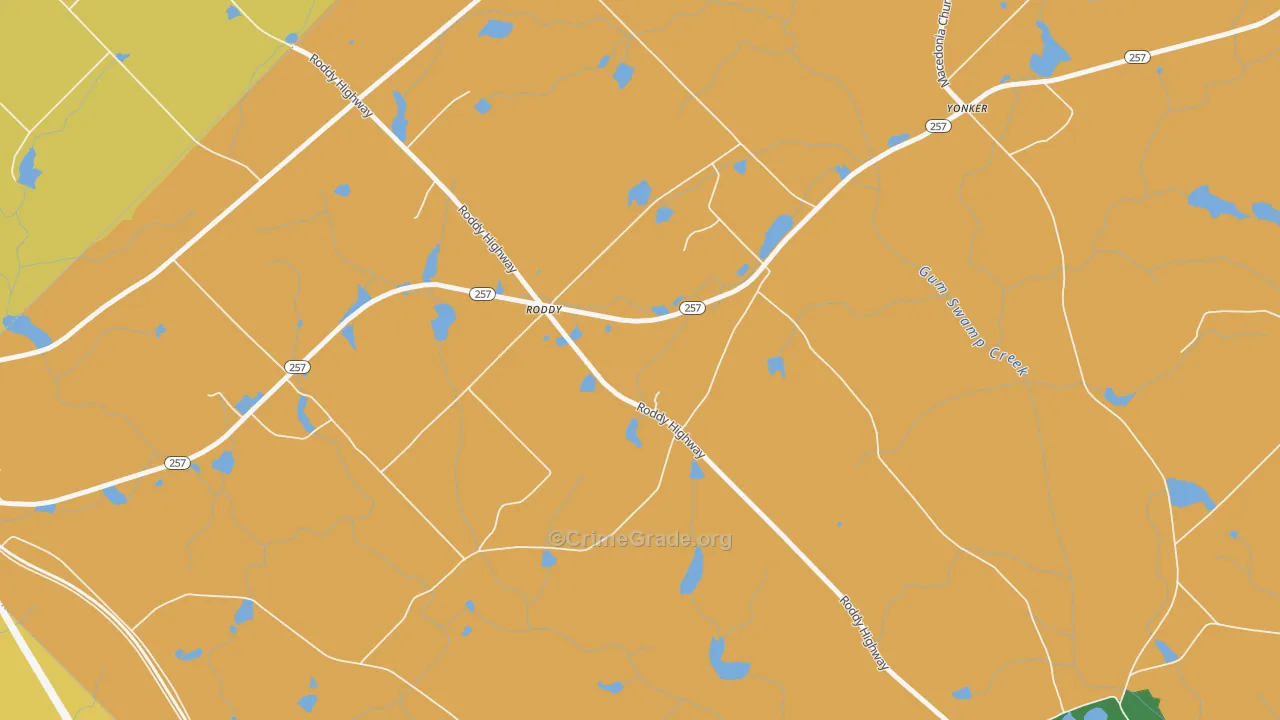 Roddy, GA Map of Vandalism Rates