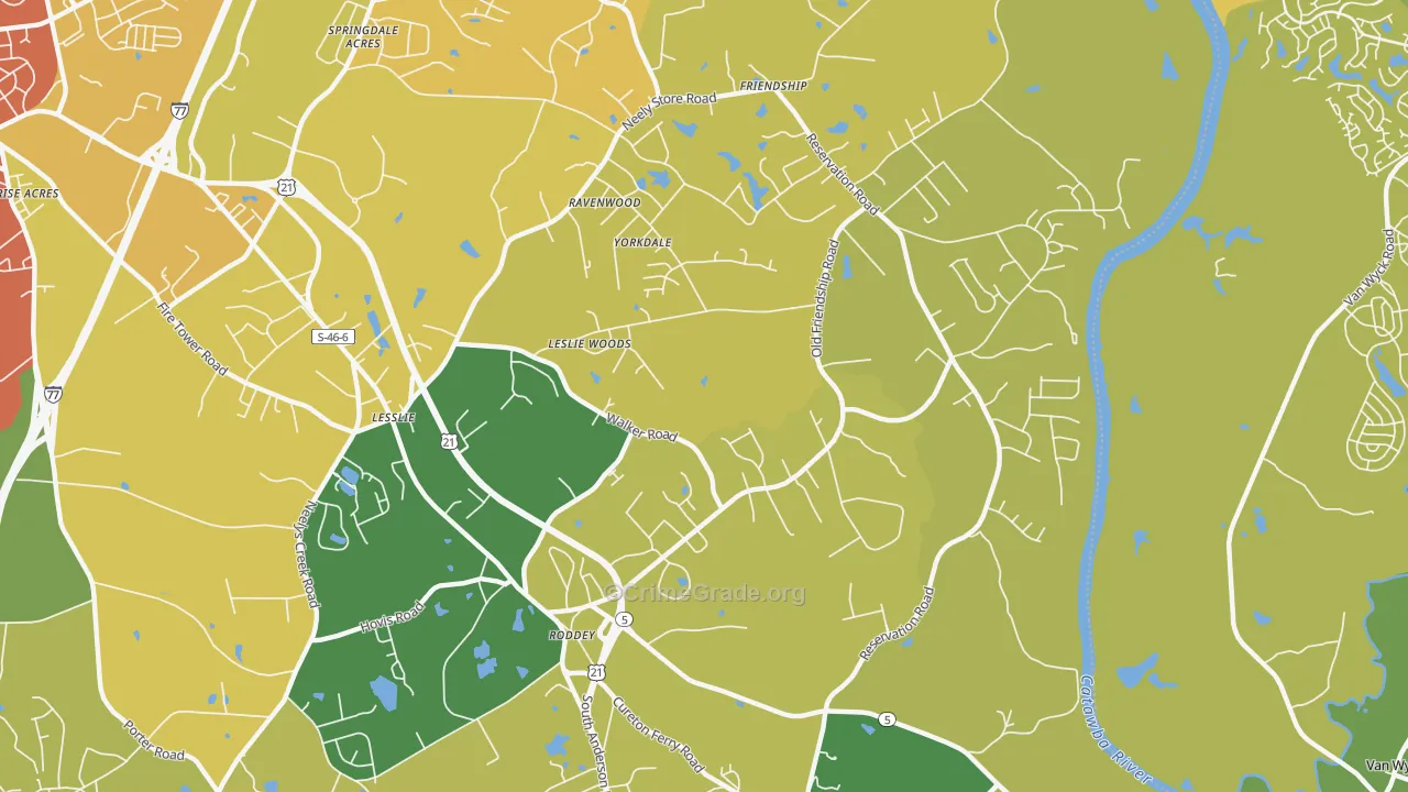 Roddy, SC Map of Vandalism Rates