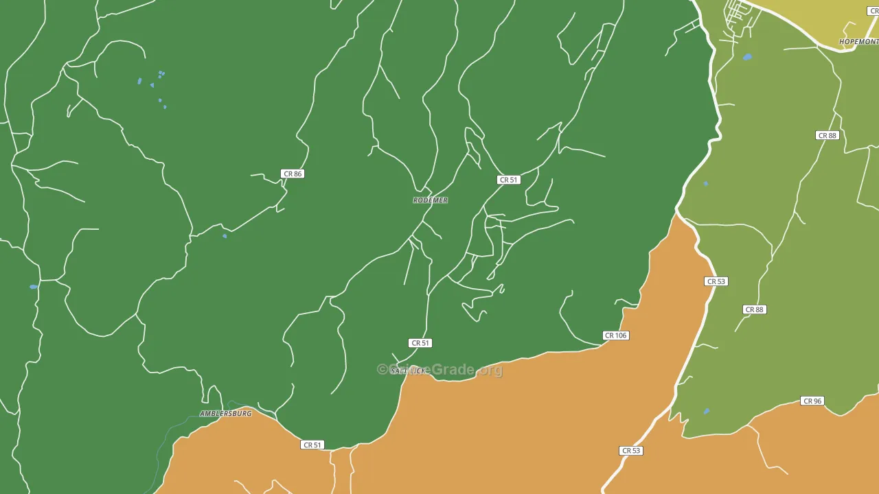 Rodemer, WV Map of Vandalism Rates