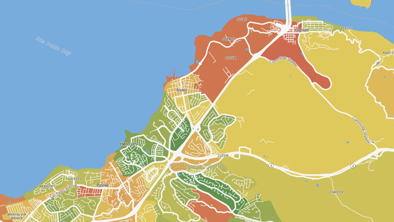 Rodeo, CA Map of Vandalism Rates
