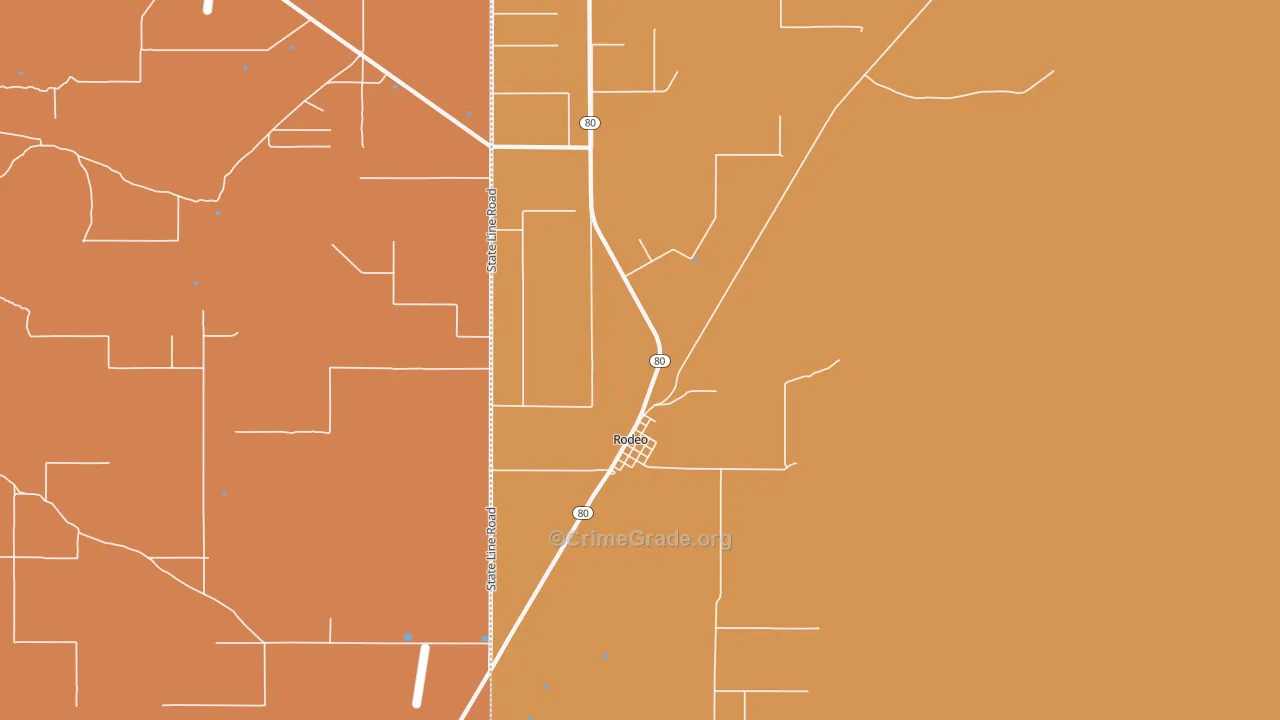 Rodeo, NM Map of Vandalism Rates