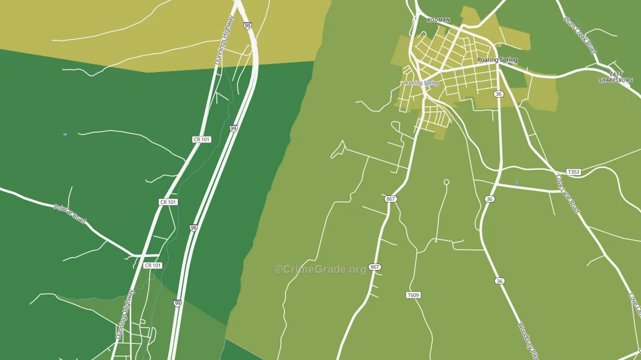 Rodman, PA Map of Vandalism Rates