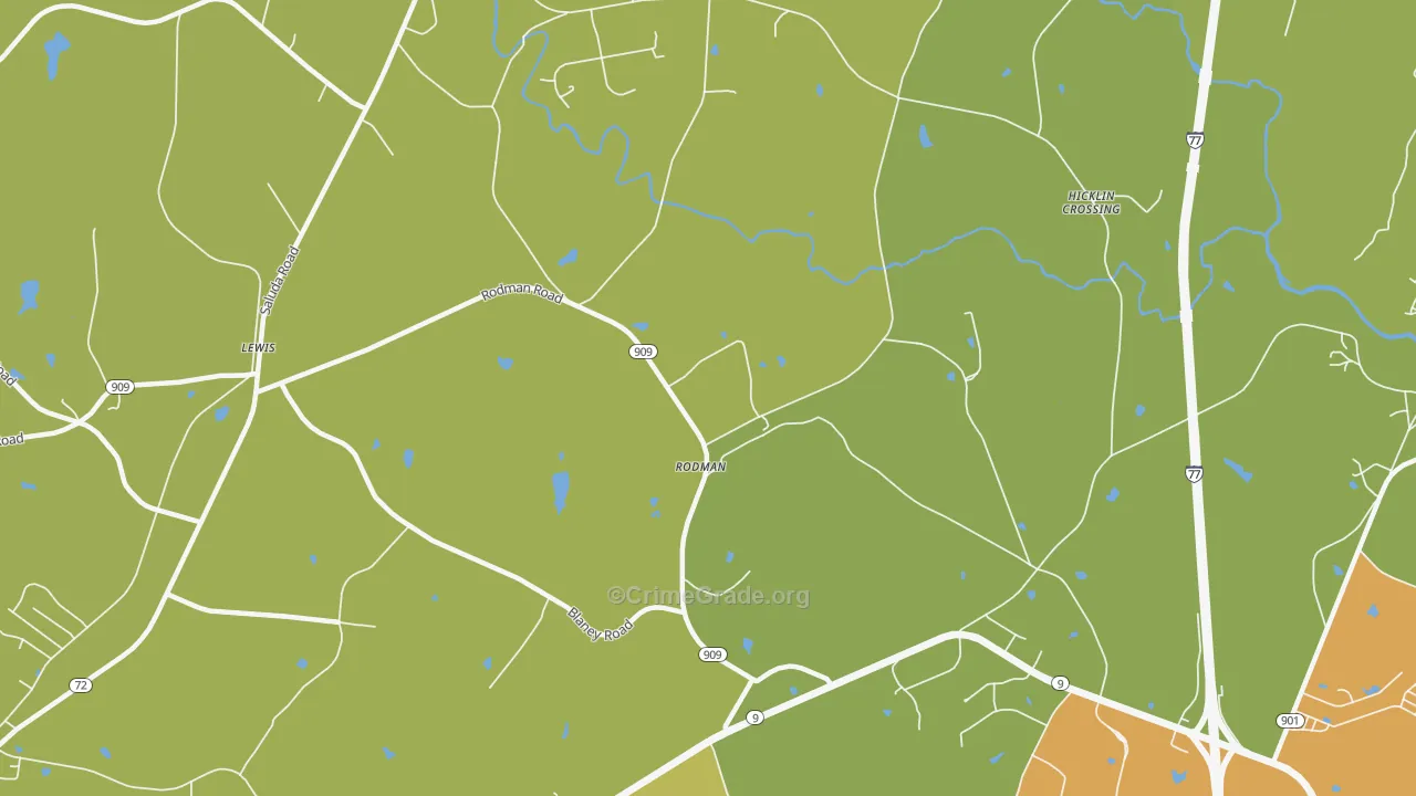 Rodman, SC Map of Vandalism Rates