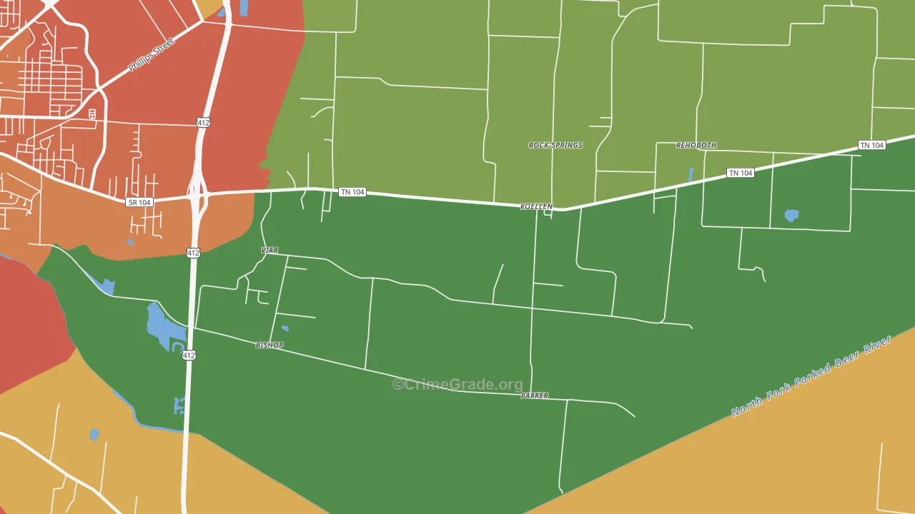 RoEllen, TN Map of Vandalism Rates