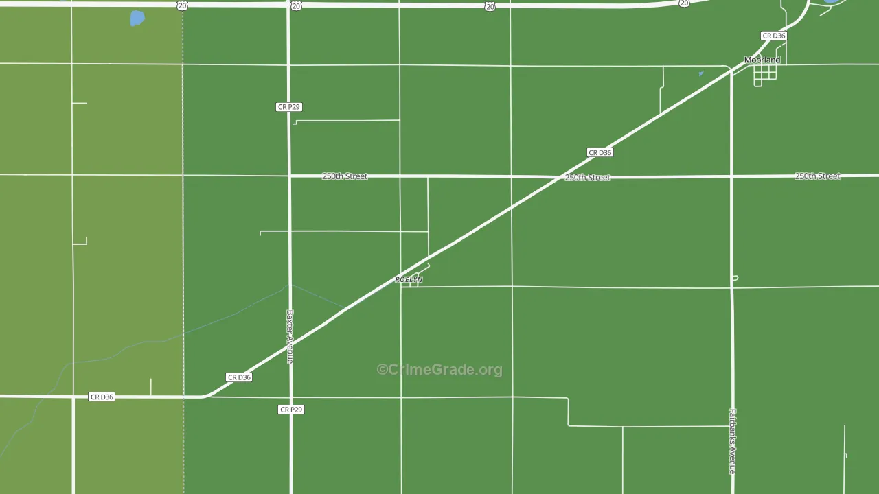 Roelyn, IA Map of Vandalism Rates