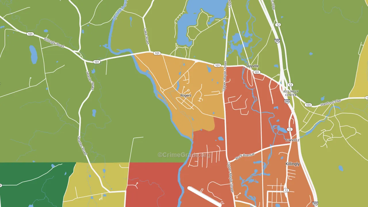 Rogers, CT Map of Vandalism Rates