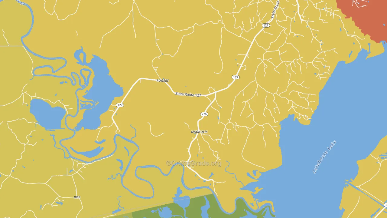 Rogers, LA Map of Vandalism Rates