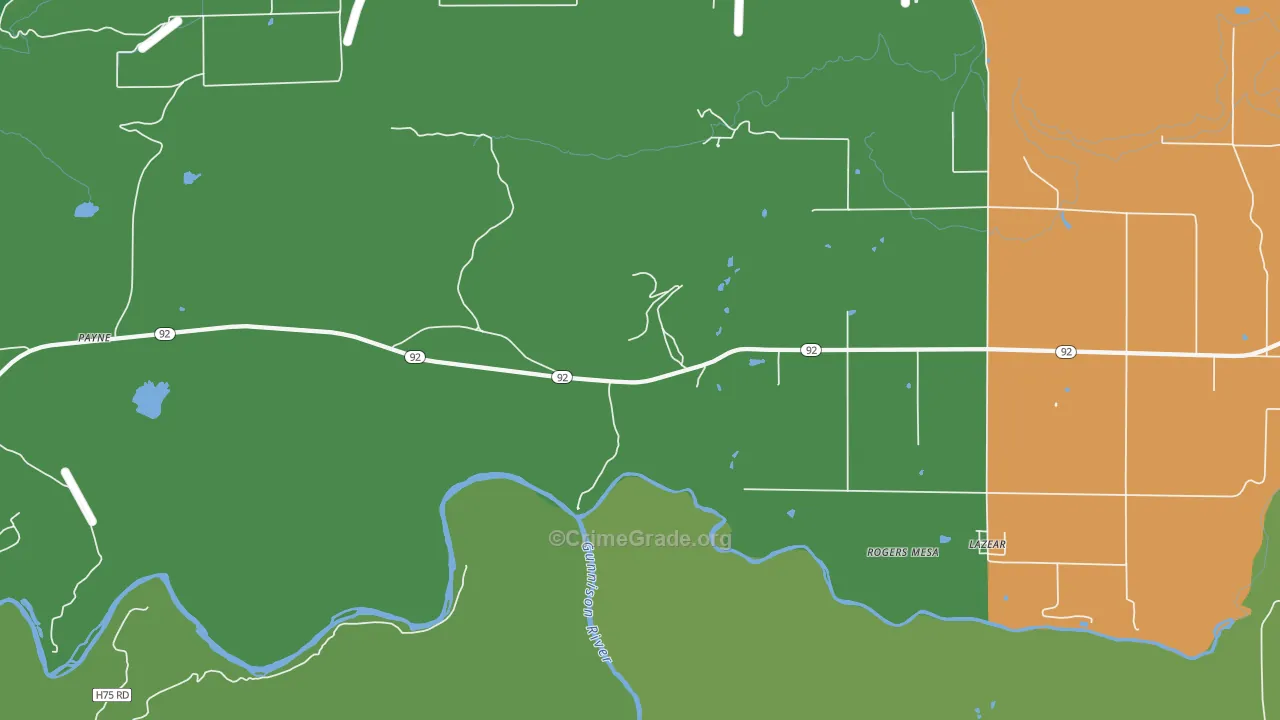 Rogers Mesa, CO Map of Vandalism Rates