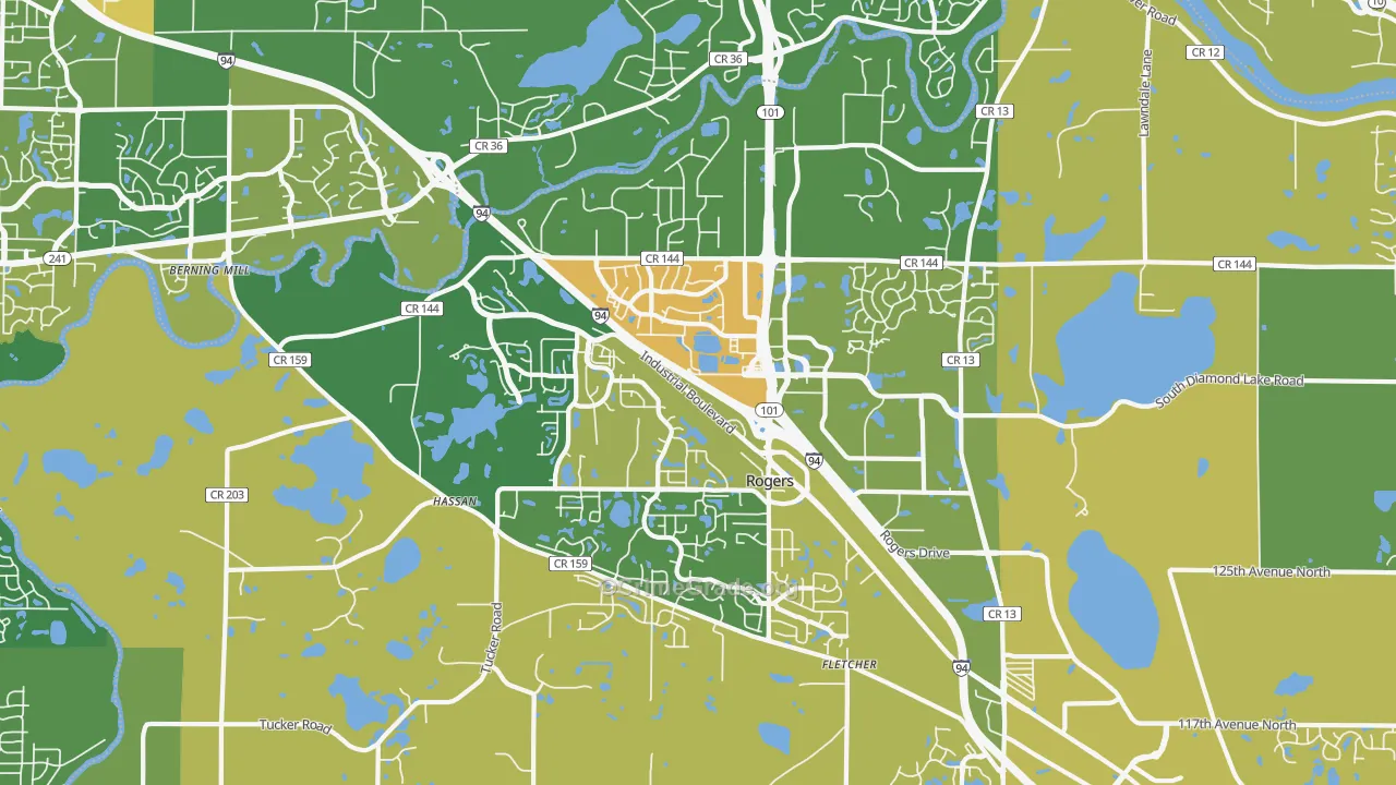 Rogers, MN Map of Vandalism Rates