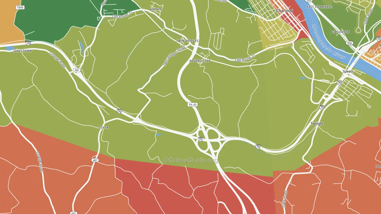 Rogers Stop, PA Map of Vandalism Rates
