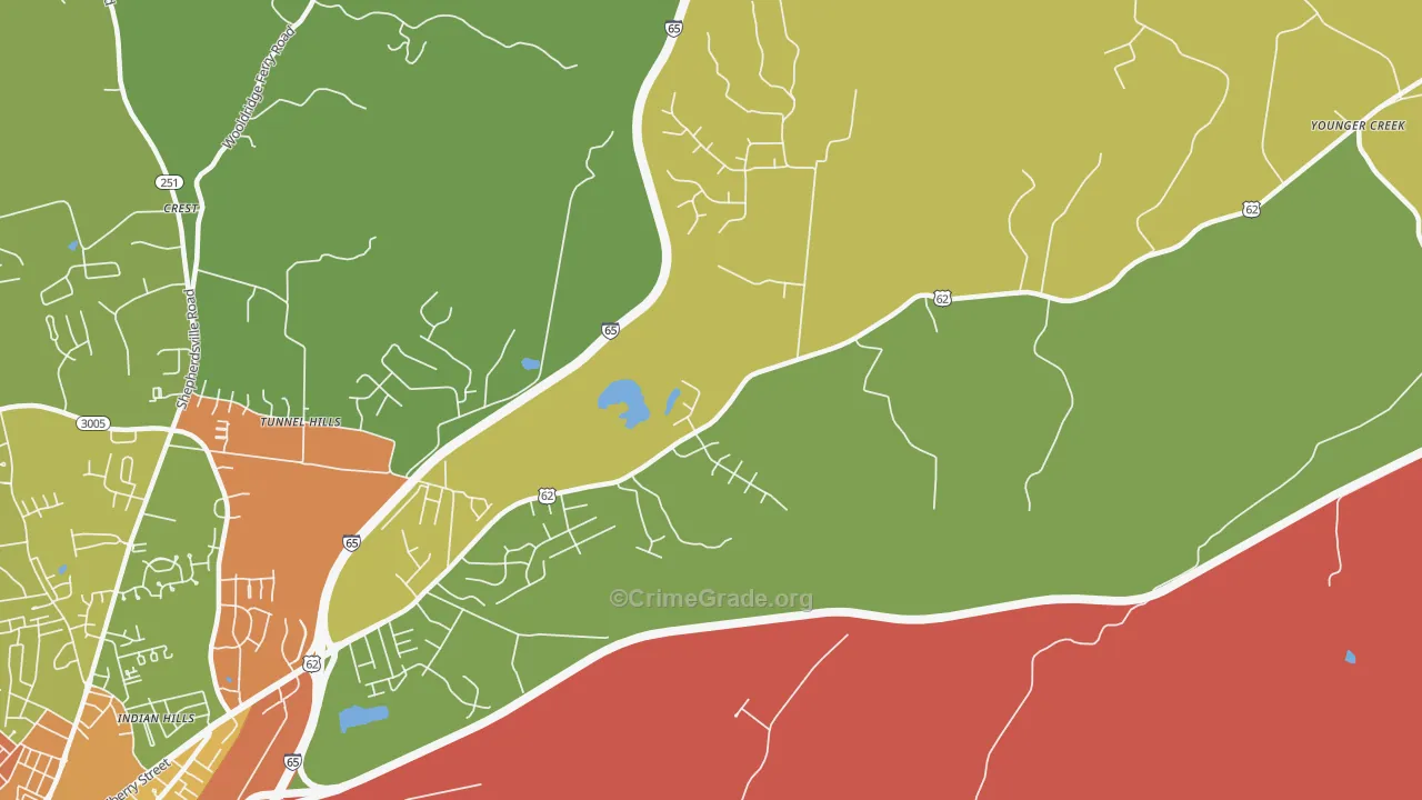 Rogersville, KY Map of Vandalism Rates