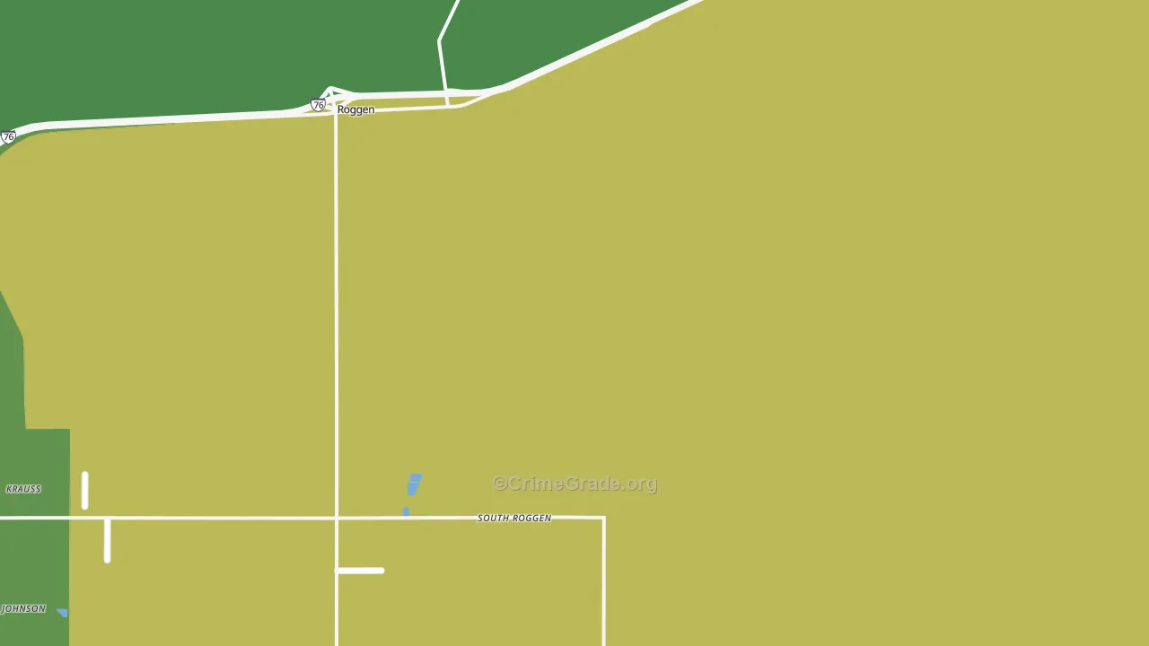 Roggen, CO Map of Vandalism Rates