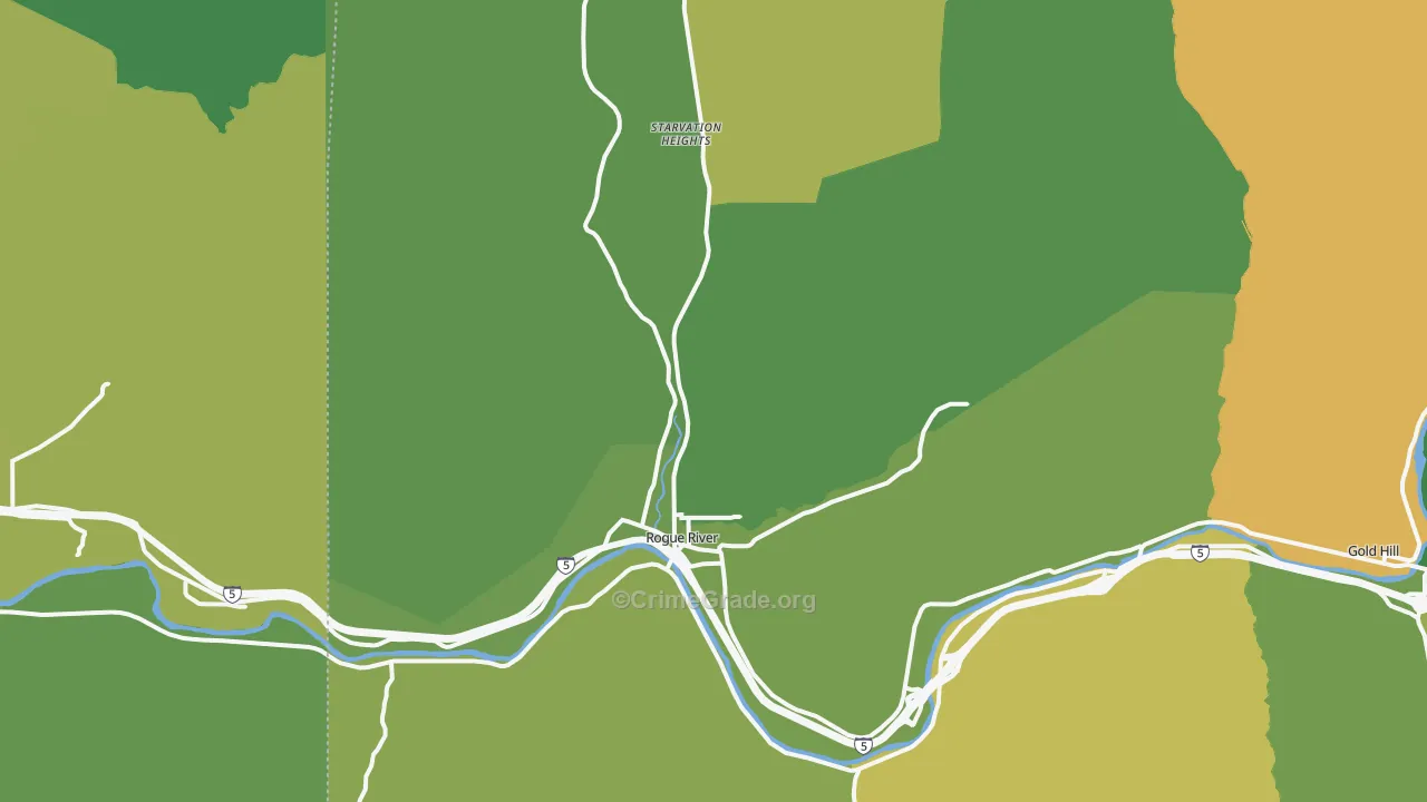 Rogue River, OR Map of Vandalism Rates