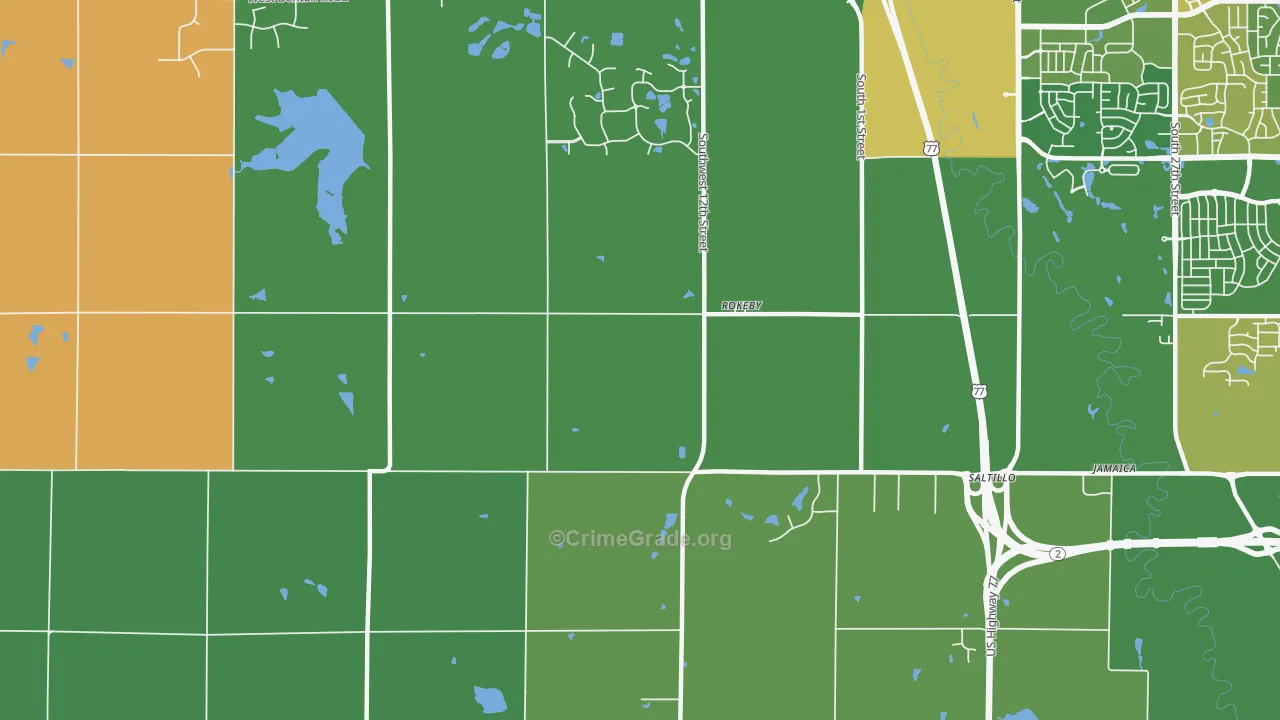 Rokeby, NE Map of Vandalism Rates