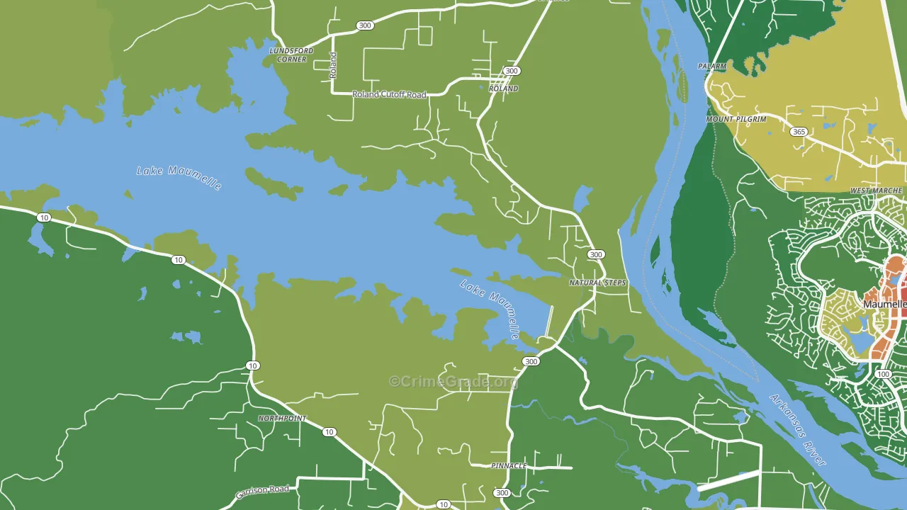 Roland, AR Map of Vandalism Rates