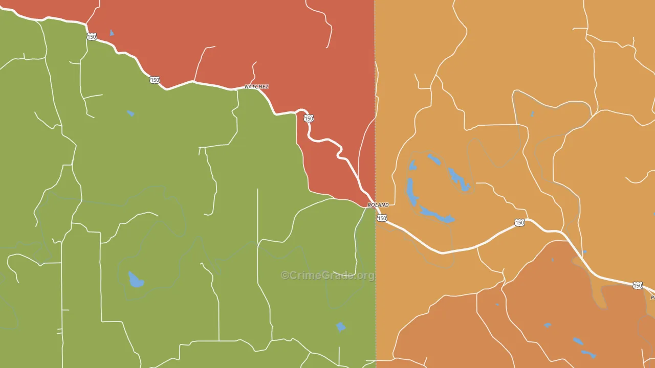 Roland, IN Map of Vandalism Rates