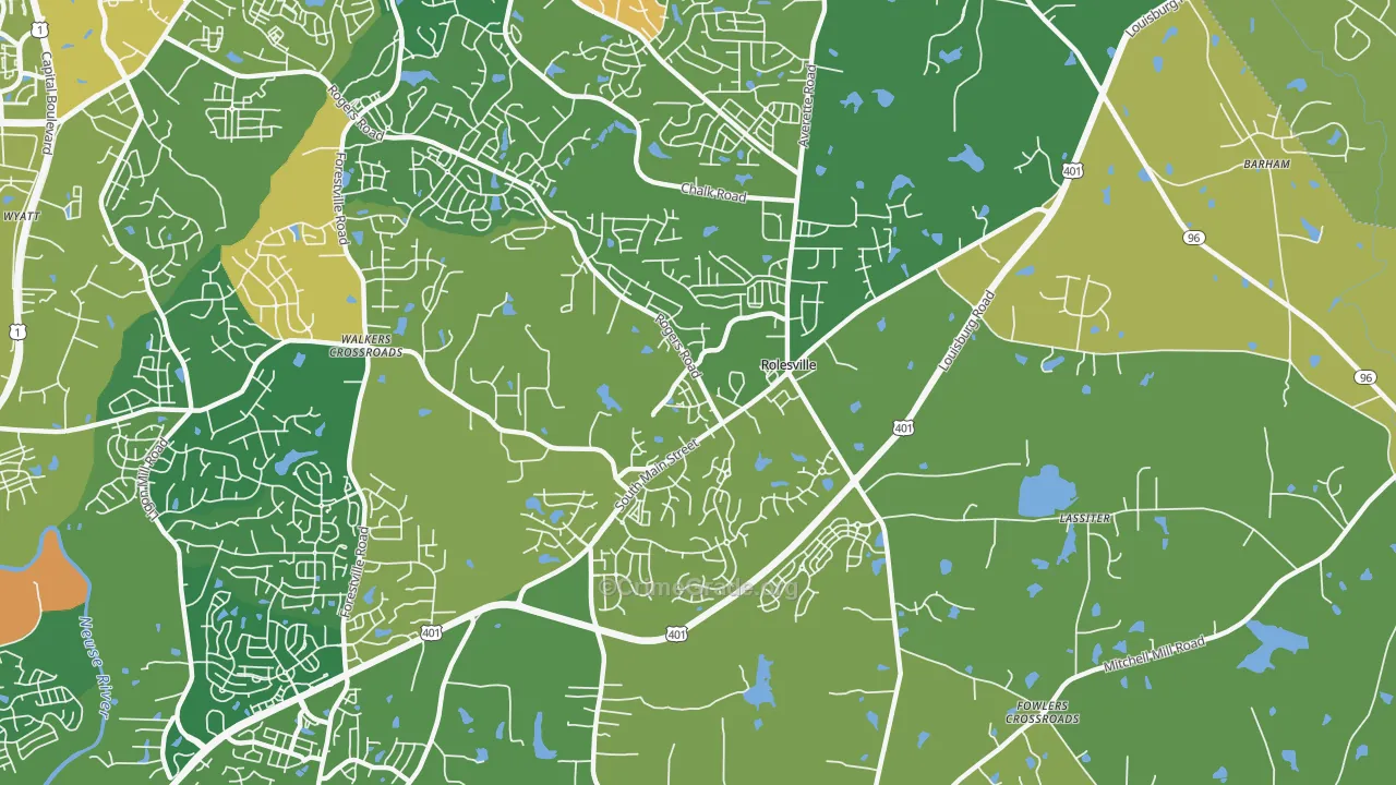 Rolesville, NC Map of Vandalism Rates