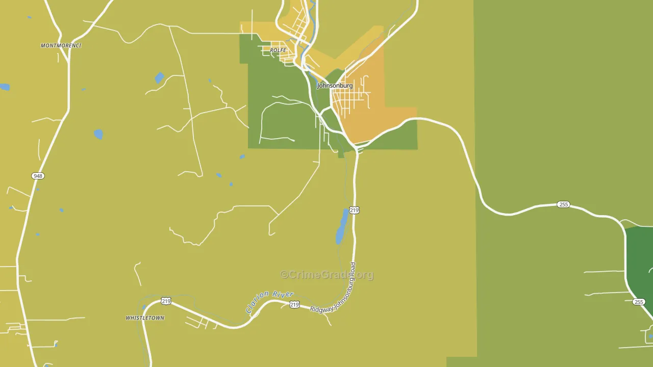 Rolfe, PA Map of Vandalism Rates