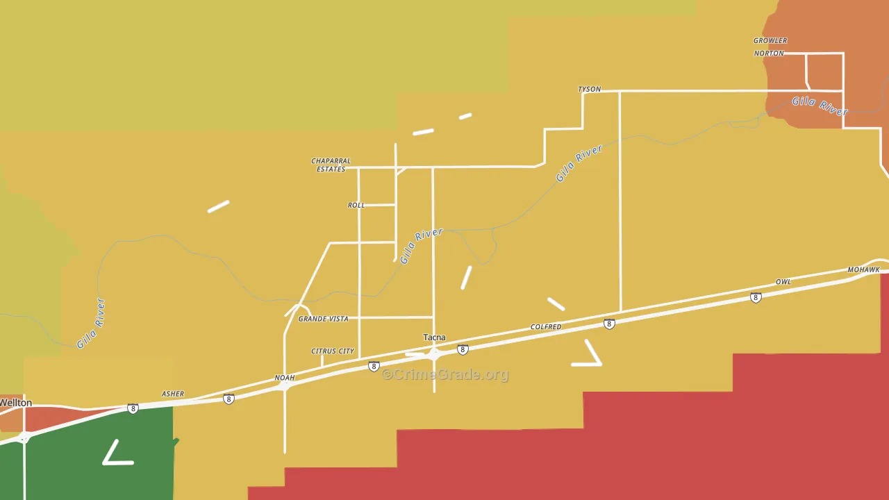 Roll, AZ Map of Vandalism Rates