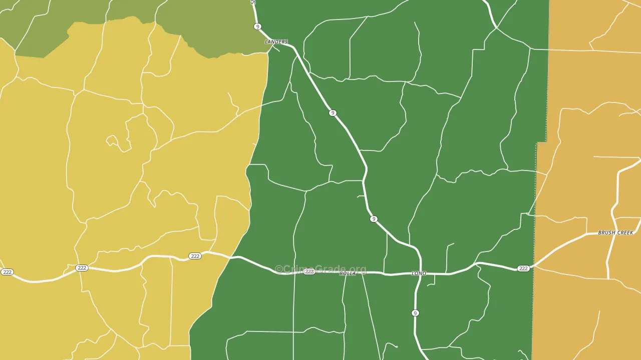 Rolla, AR Map of Vandalism Rates