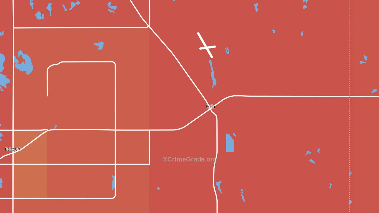 Rolla, ND Map of Vandalism Rates