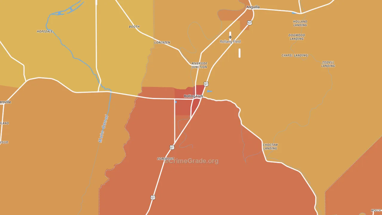 Rolling Fork, MS Map of Vandalism Rates