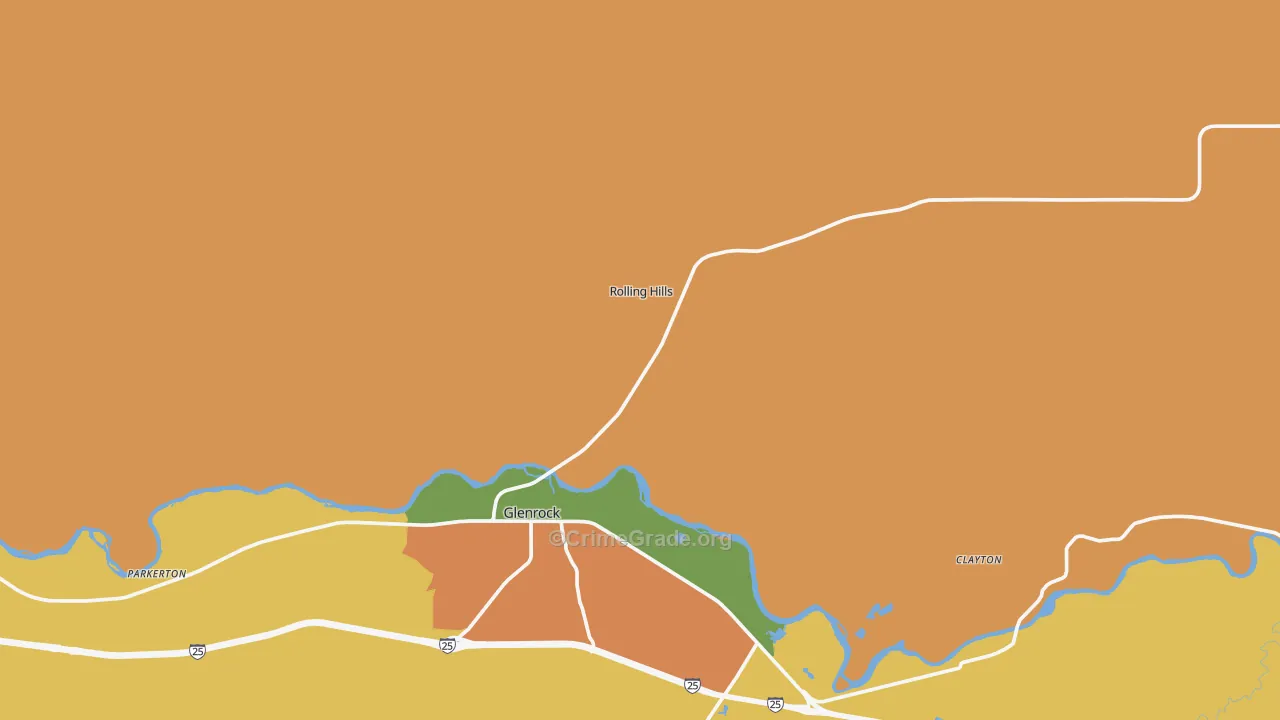 Rolling Hills, WY Map of Vandalism Rates
