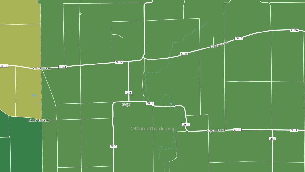 Rollo, IL Map of Vandalism Rates