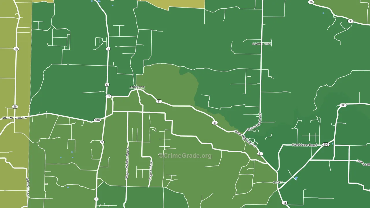 Romance, AR Map of Vandalism Rates