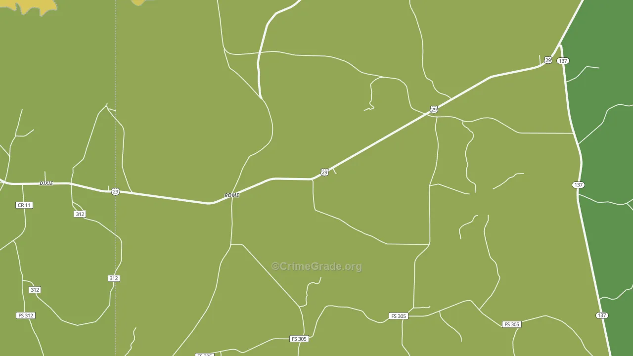 Rome, AL Map of Vandalism Rates