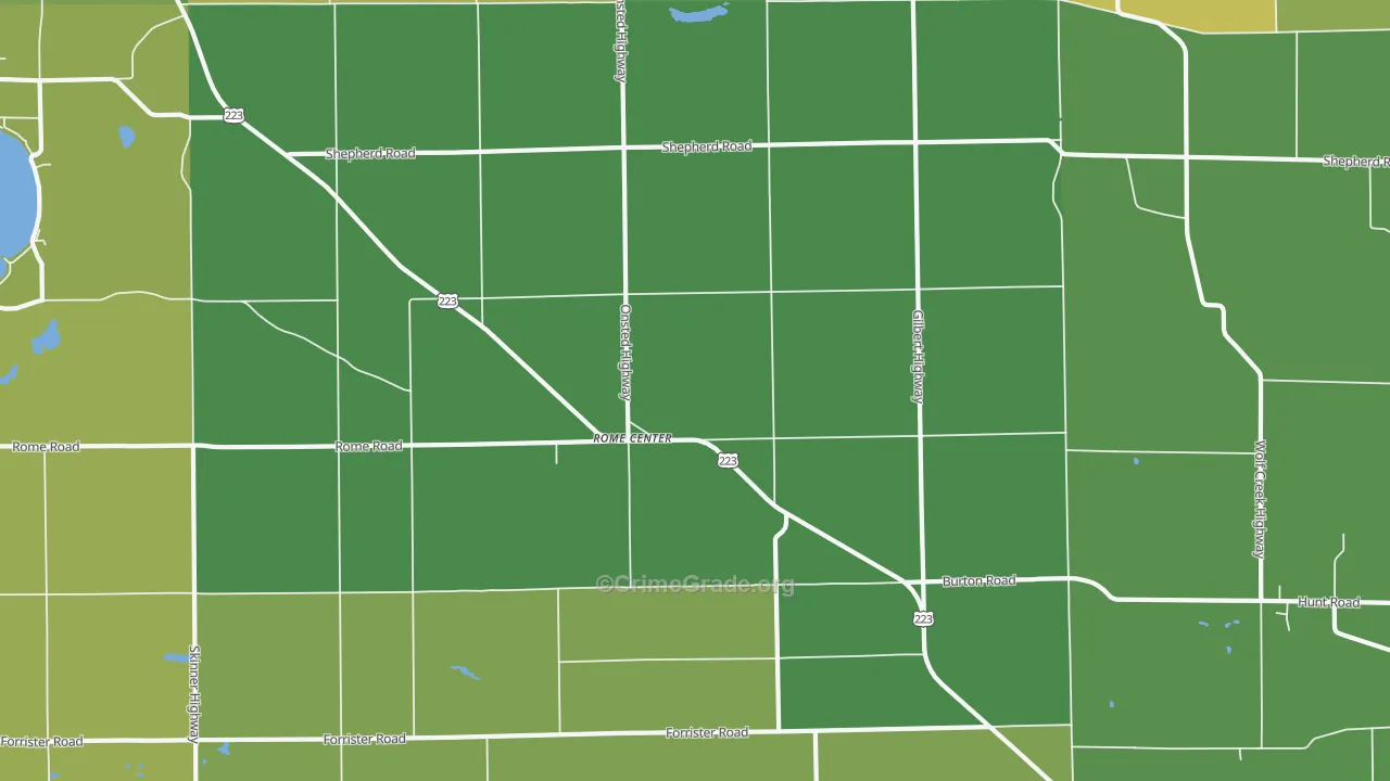 Rome Center, MI Map of Vandalism Rates
