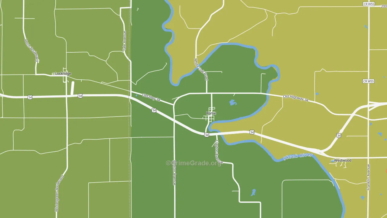 Rome, IA Map of Vandalism Rates
