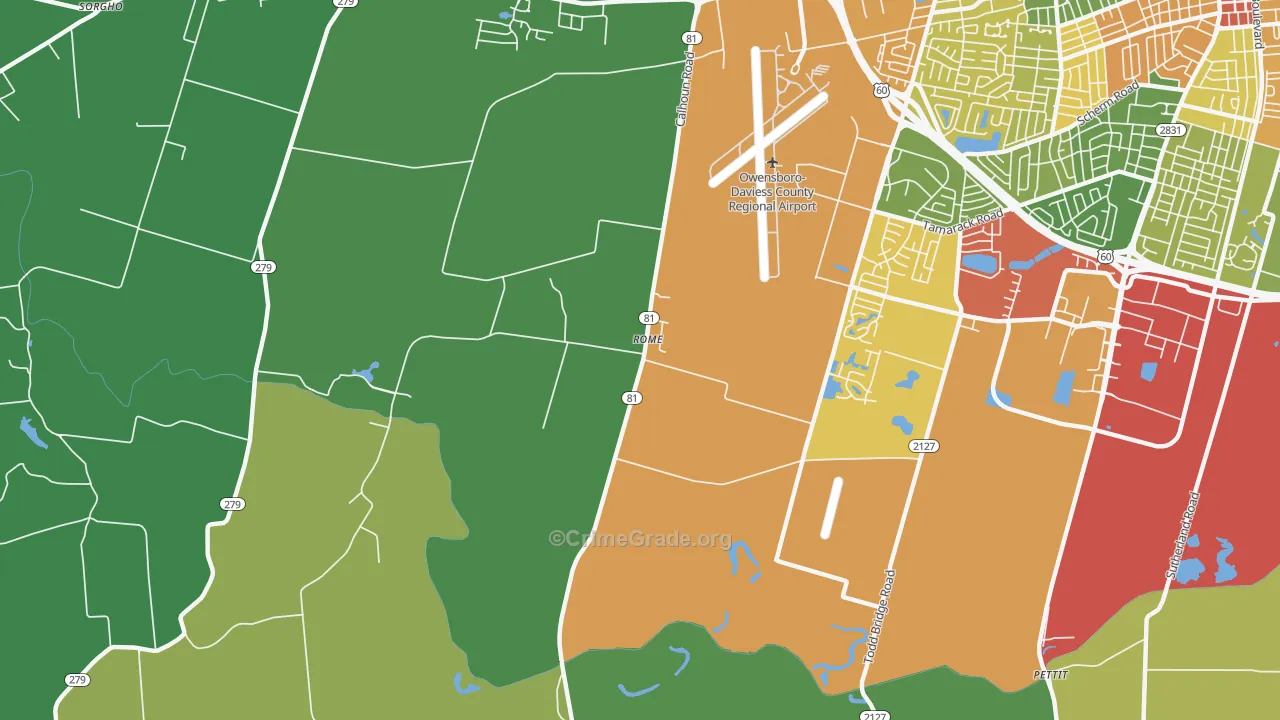 Rome, KY Map of Vandalism Rates