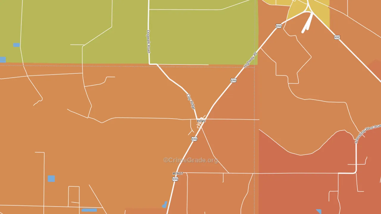 Rome, MS Map of Vandalism Rates
