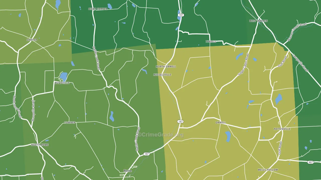 Rome, PA Map of Vandalism Rates