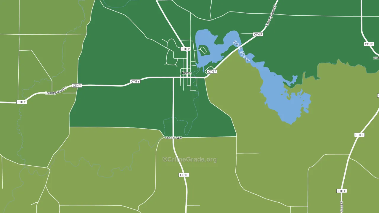 Rome, WI Map of Vandalism Rates