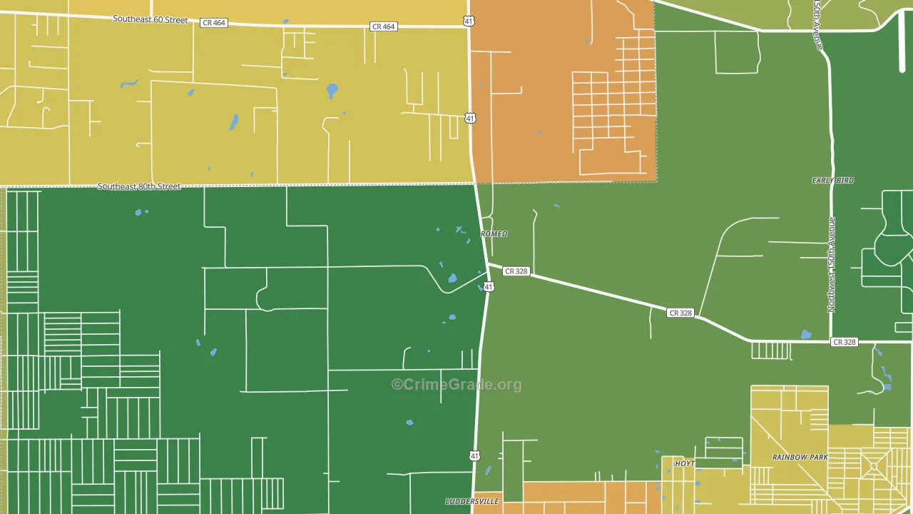 Romeo, FL Map of Vandalism Rates