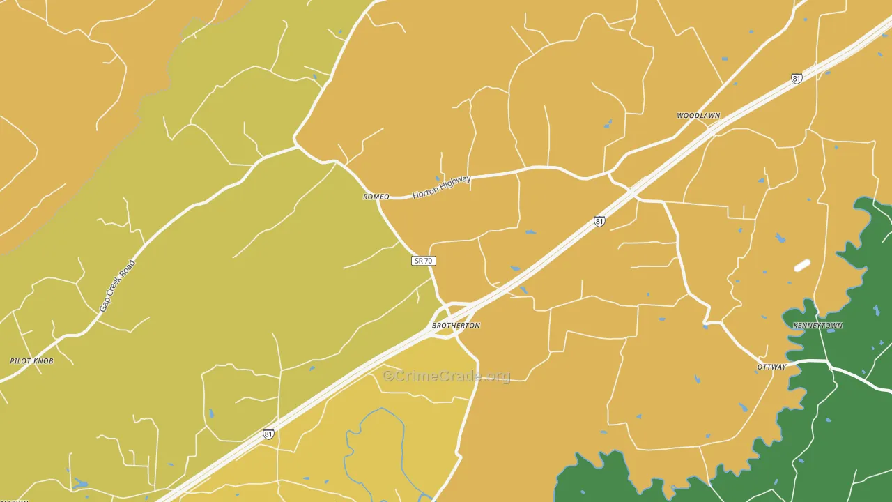 Romeo, TN Map of Vandalism Rates