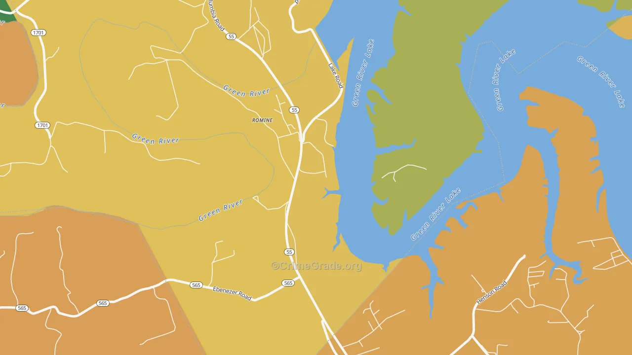 Romine, KY Map of Vandalism Rates