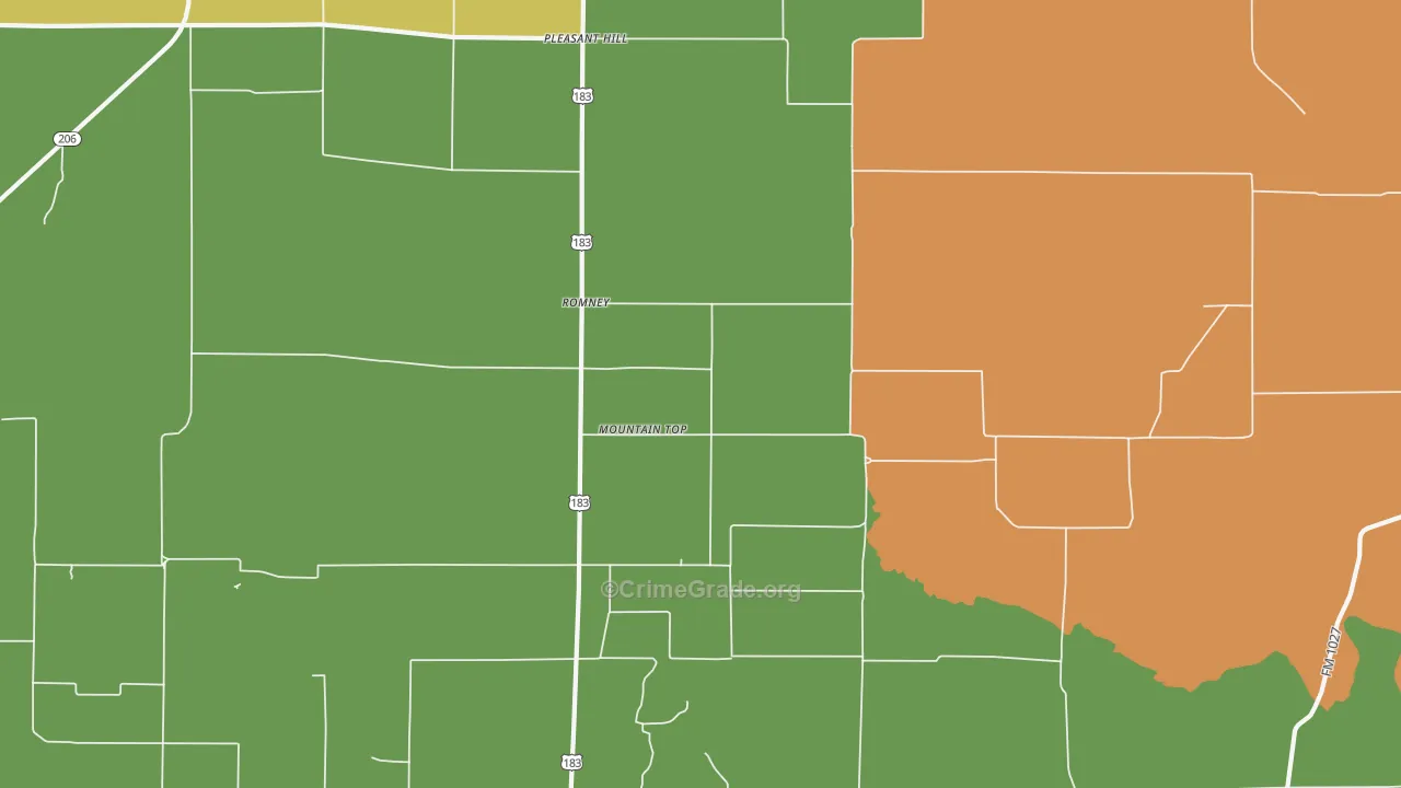 Romney, TX Map of Vandalism Rates
