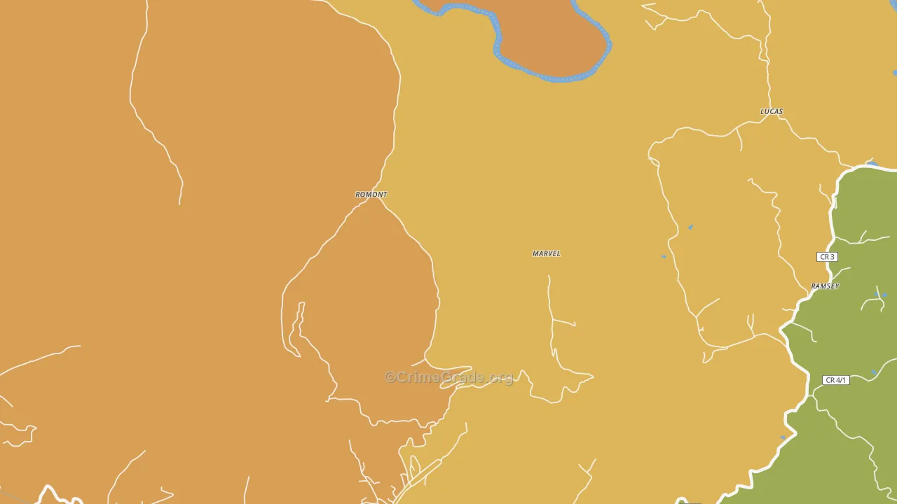 Romont, WV Map of Vandalism Rates