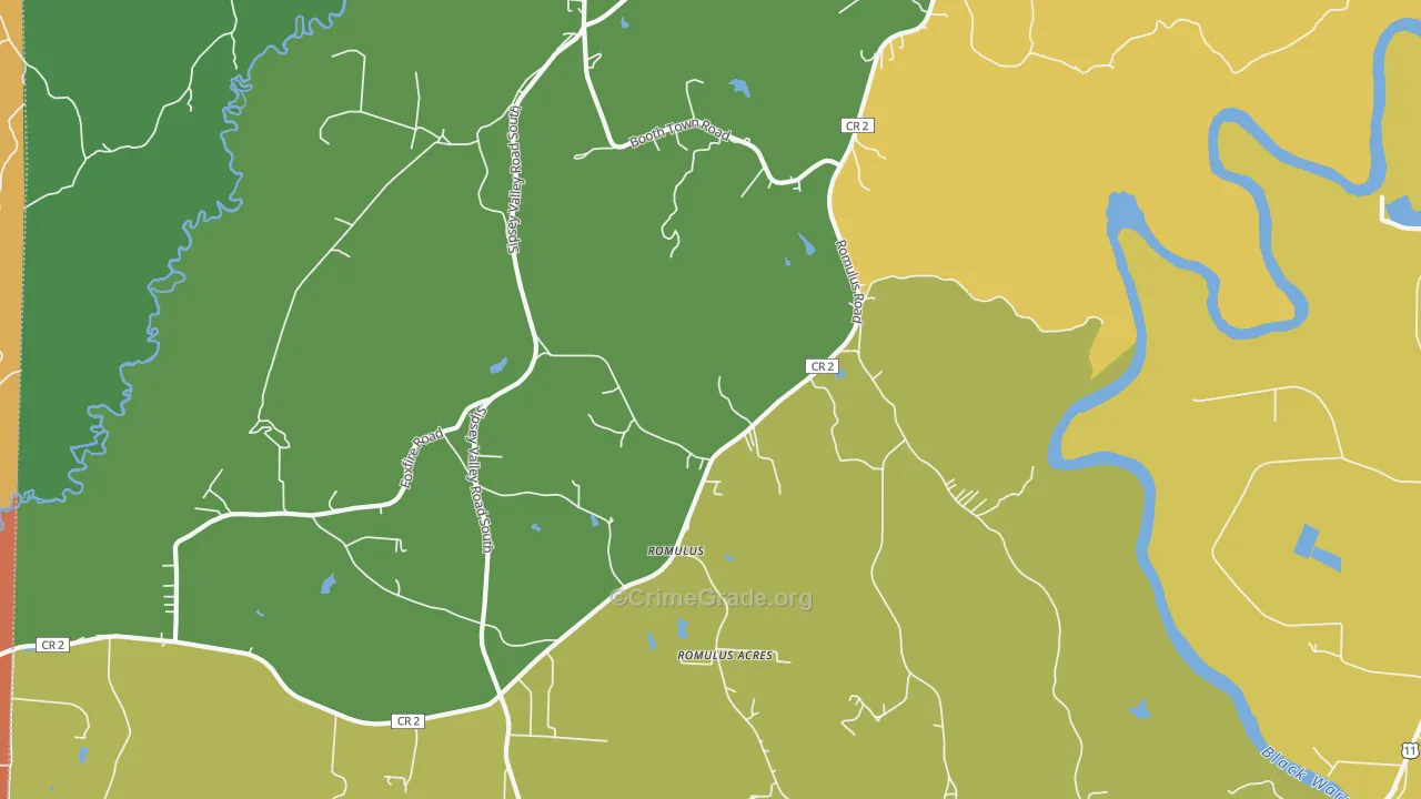 Romulus, AL Map of Vandalism Rates