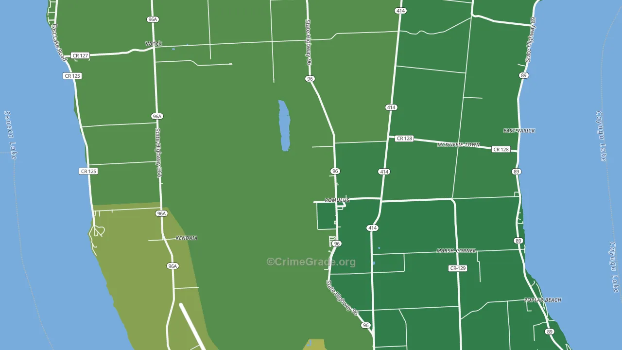 Romulus, NY Map of Vandalism Rates